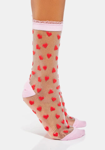 Loving You Is Easy Sheer Socks