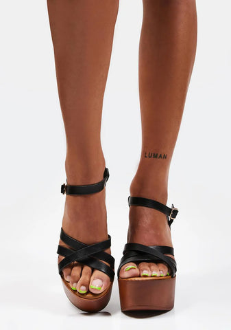 Dark Heavenly Creature Platform Sandals