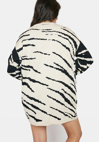 Seeing Clearly Zebra Print Cardigan