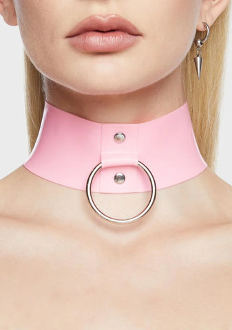 x Bettie Page Imogen Latex Ring Collar