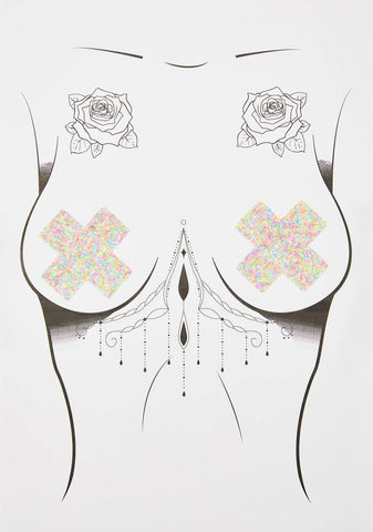 Blacklight Glitter Cross Pasties