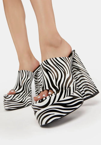 Zebra Platform Mule Heels