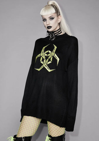 Life Is Short Intarsia Knit Sweater