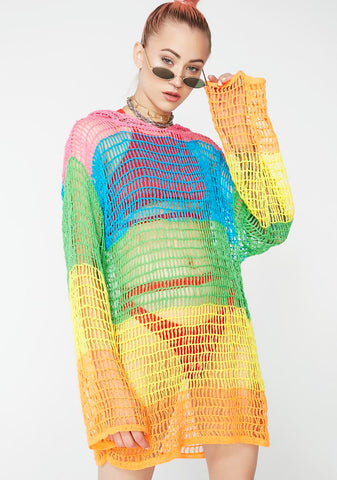 Sorbet Shortie Crochet Hoodie