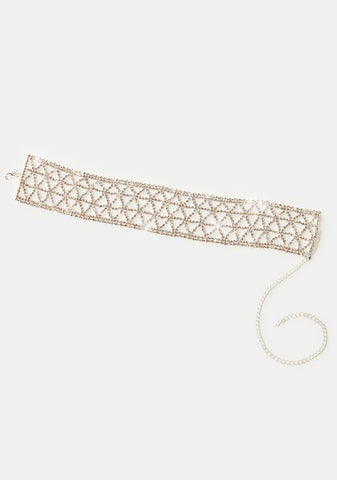 Fenced-In Friend Rhinestone Choker