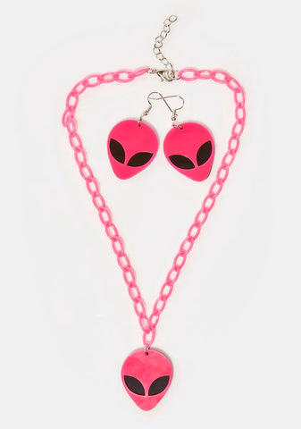 Up In Space Alien Earrings Set