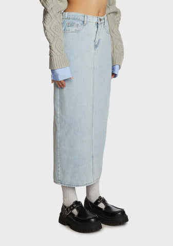 Scholarly Attitude Denim Skirt