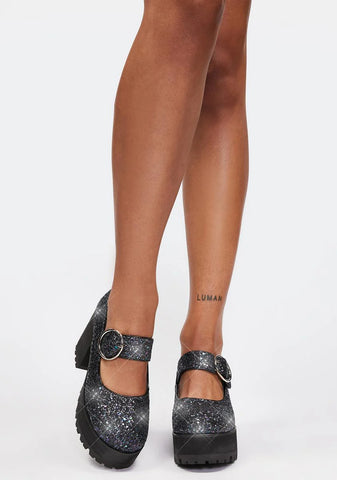 Sparkle Damnation Platform Mary Janes