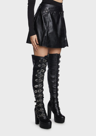 Plaid Splicing Skirt