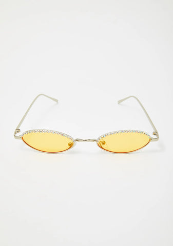 Caution Crushin It Rhinestone Sunglasses
