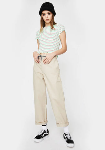 Sand Work Crop Roll Hem Pants