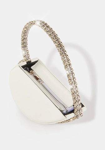 White Open Heart Handbag