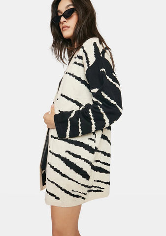 Seeing Clearly Zebra Print Cardigan