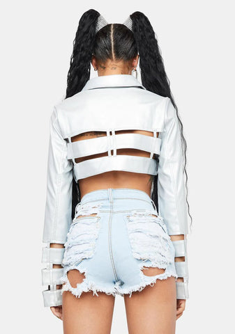 Star Element Cut-Out Crop Jacket