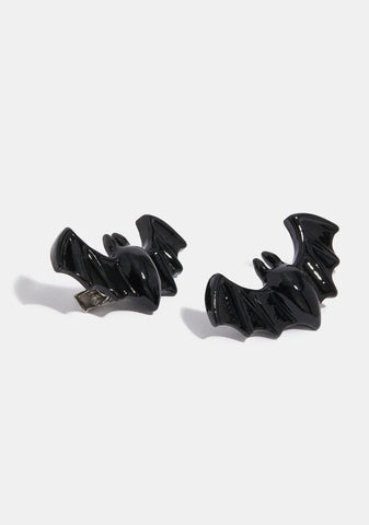 Lil Black Bats Hair Slides Pair