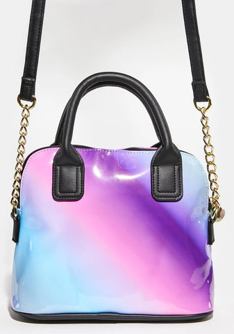 Purple Kitsch PVC Dome Crossbody Bag
