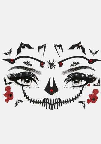 Enjoy The Afterlife Skeleton Face Stickers