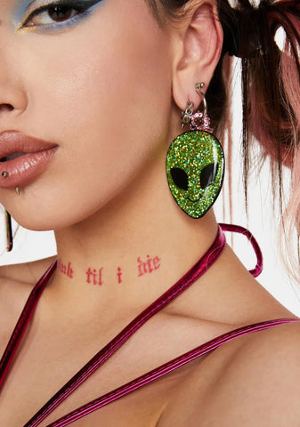 It's A Space Party Alien Earrings