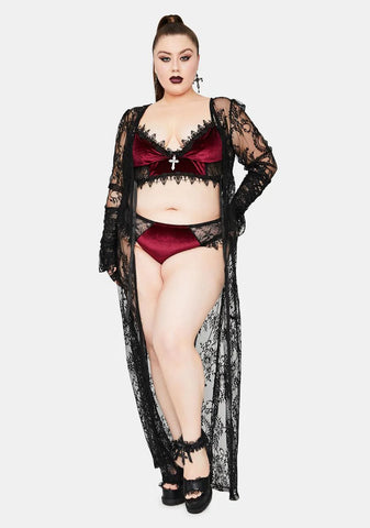 Crimson Dark Morphine Eyes Velvet Bra