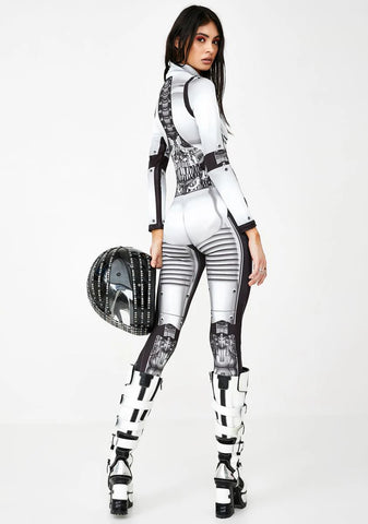 Robot Print Long Sleeve Catsuit