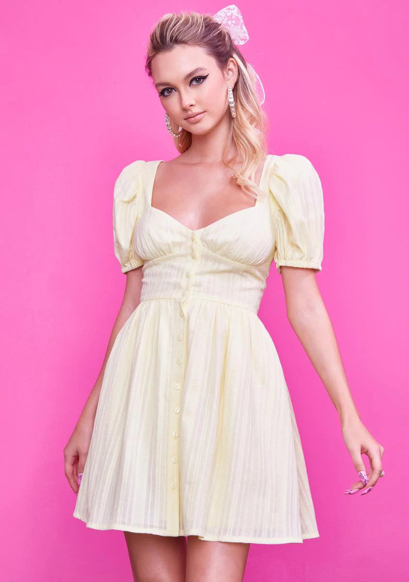 Shock Wrangle Me Puff Sleeve Mini Dress