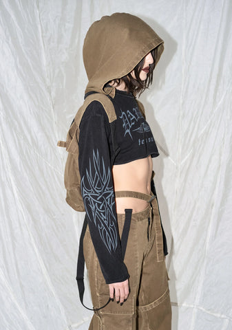 Synth Unisex Cargo Overalls With Attached Backpack