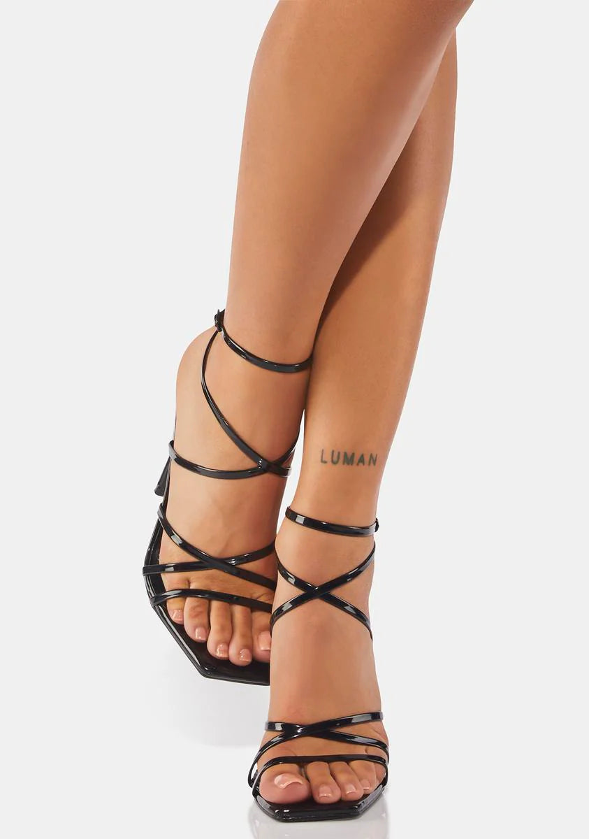 Slick Stop And Stare Strappy Heels