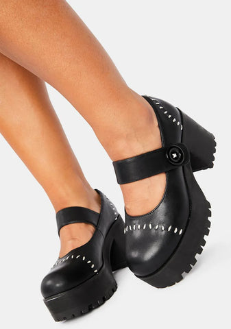 All Sewn Up Platform Mary Janes