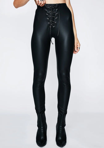 Back Off Lace-Up Leggings