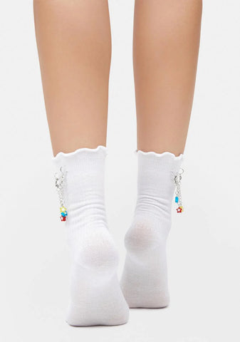 Hear My Wish Lettuce Crew Socks