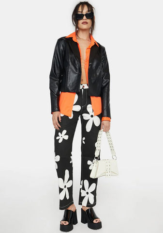 On The Rise Vegan Leather Blazer