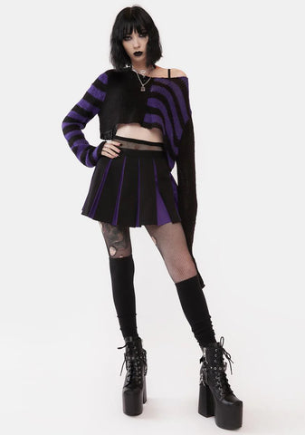 State Of Ruin Pleated Mini Skirt