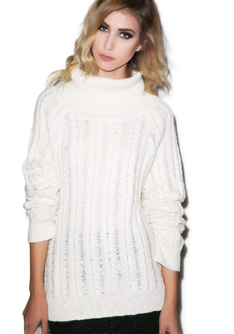 Solstice Backless Sweater - Light Gray