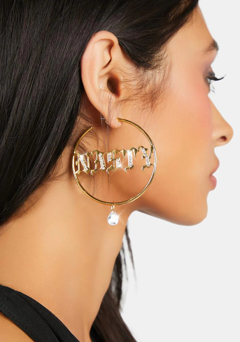Nasty Thoughts Hoop Earrings