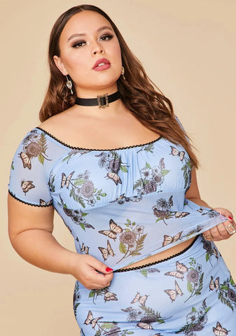 So Scenic Vision Mesh Crop Top