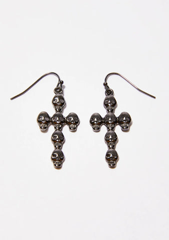 Dead Inside Cross Earrings