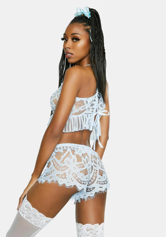 Baby I'm Yours Lace Cami Top And Shorts Set