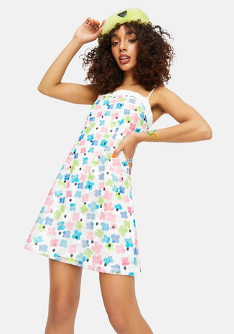 Hippie Holiday Sequin Daisy Print Dress