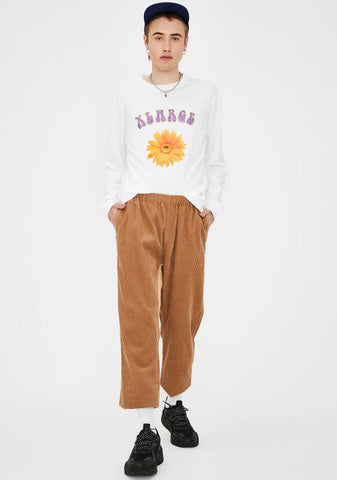 Beige Corduroy Easy Pants
