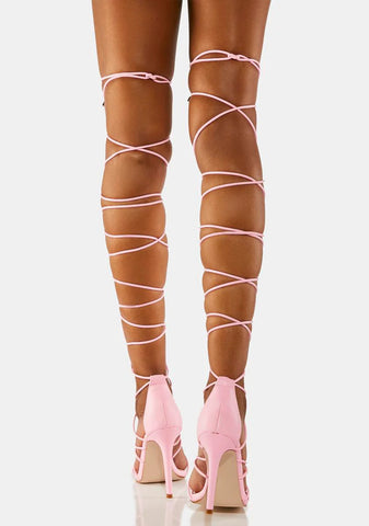 Pink Delara Wrap Heels