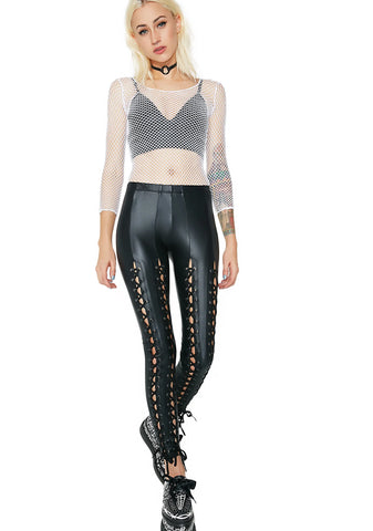 Seeing Double Lace-Up Leggings