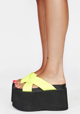 Yellow Tanner Platform Sandals