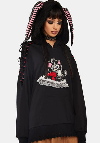 Cute Long Ears Graphic Hoodie