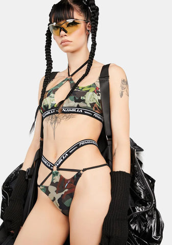 Self Love Camo Mesh Lingerie Set