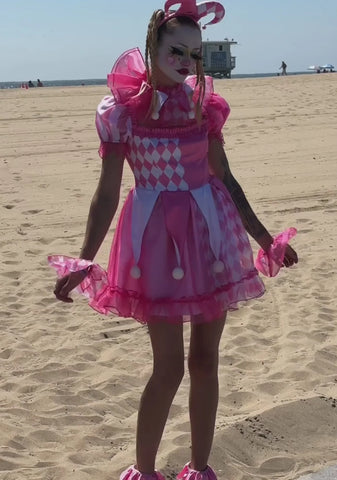 Pinwheel Fantasy Jester Costume - Pink