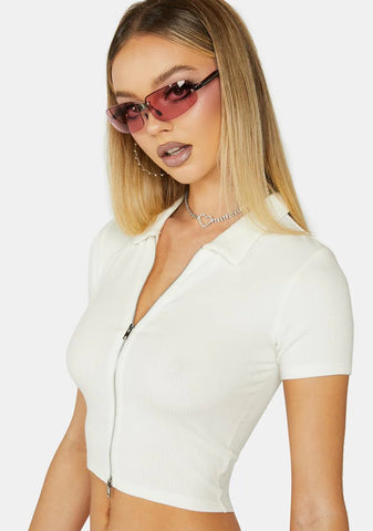 Ivory What I Wanna Hear Crop Top