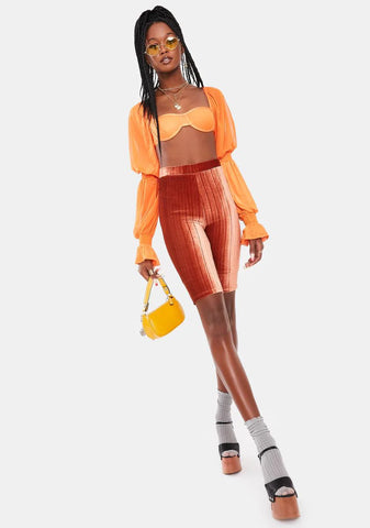 Star Anise Ribbed Biker Shorts