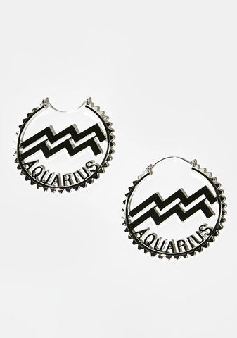 Reppin' Aquarius Hoop Earrings