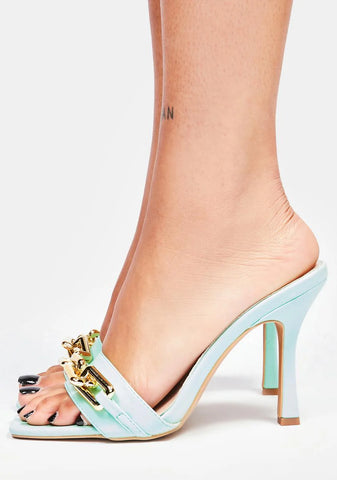 Mint In The Mix Chain Heels