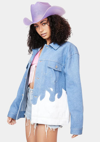 Light Up Flame Denim Jacket